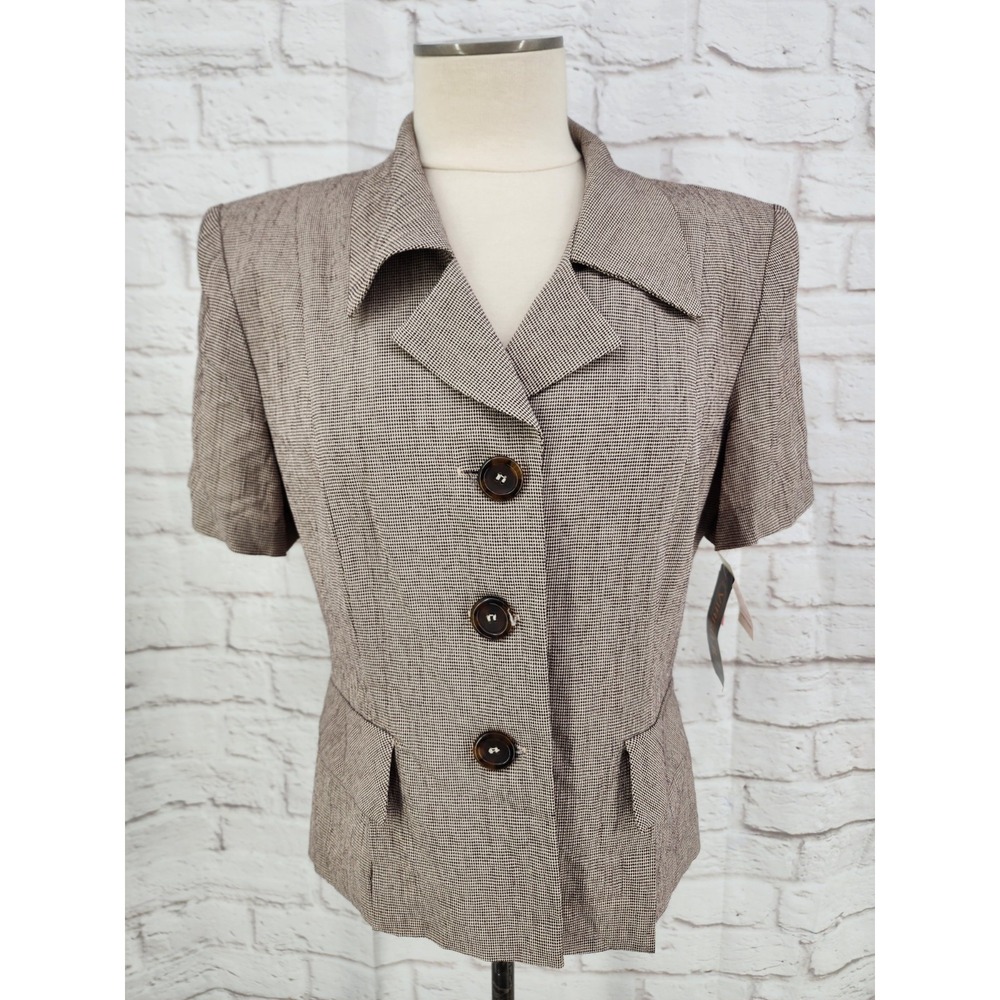 Vintage Career Chic Blazer Houndstooth Retro 40s Glam Structured Victorian 10